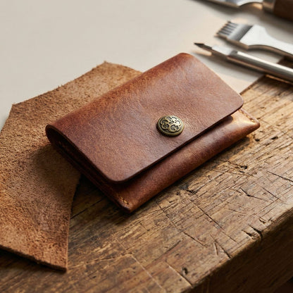 Retro Handmade Leather Card Wallets