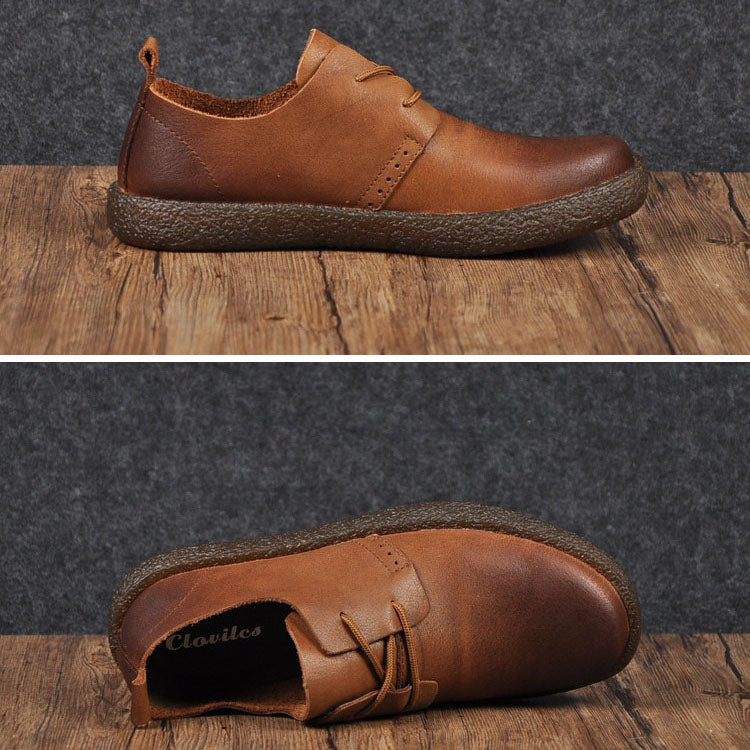 Retro Leather Soft Sole Casual Shoes