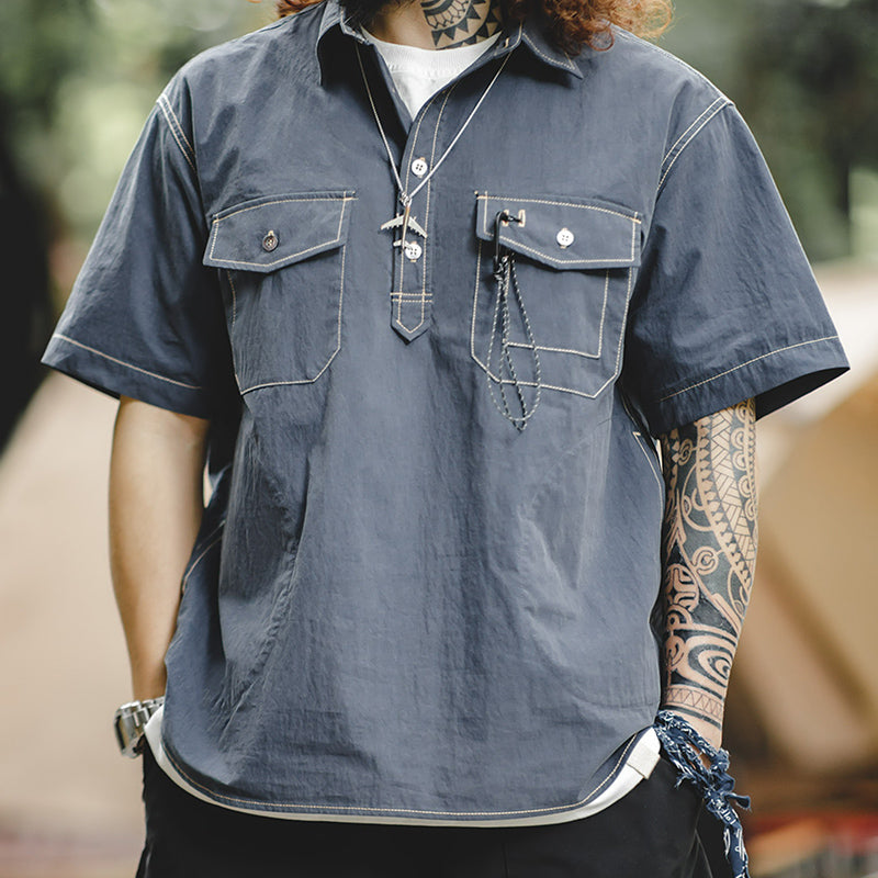 Retro Urban Outdoor Pullover Shirts