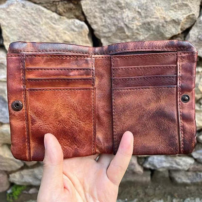 Retro Leather Handmade Short Wallets