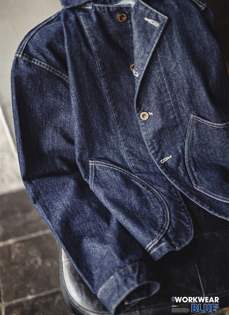 Retro Denim Workwear Navy Jacket