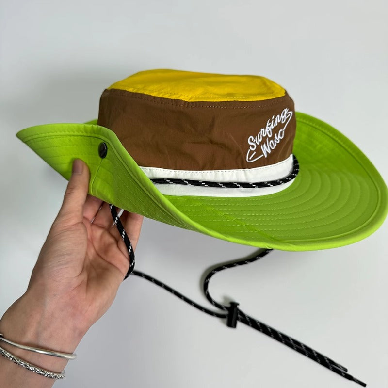 Embroidered Fisherman Hat Outdoor Beach Hiking Camping Hat For Kids