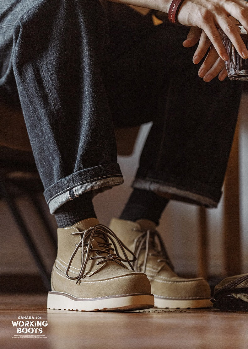 Retro Suede Working Boots