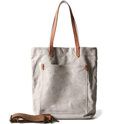 Retro Leather Canvas Crossbody Bag Tote Bag