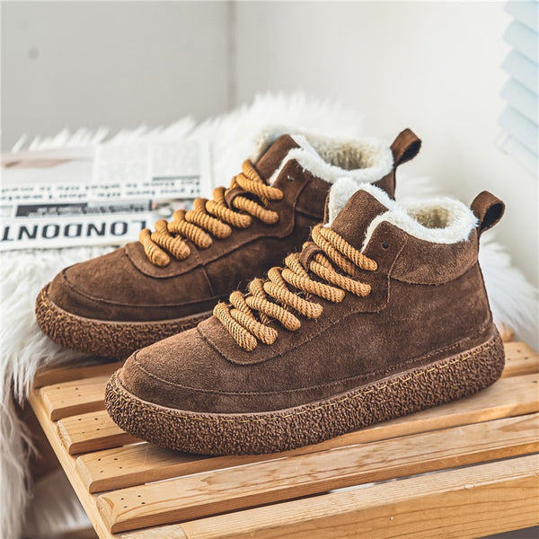 Retro Warm Suede Fleece Boots