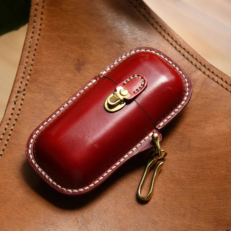 Retro Handmade Leather Glasses Case