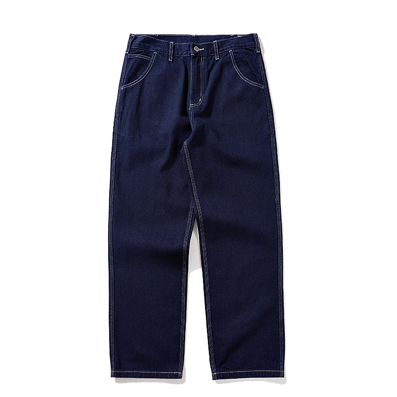 Retro Striped Denim Workwear Pants