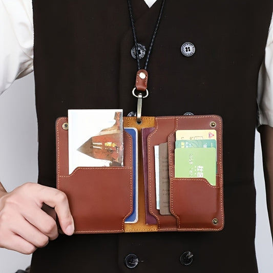 Handmade Vintage Genuine Leather Credit Card Holder Wallet Passport Travel Wallet