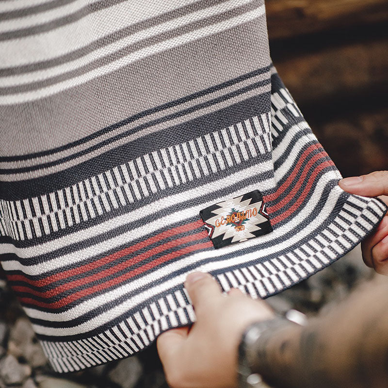 Men's Embroidery Geometric Navajo Totem Shorts Woven Beach Pants