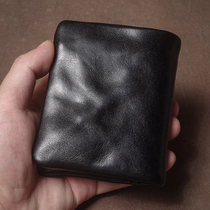 Retro Handmade Leather Card Holders Short Wallet