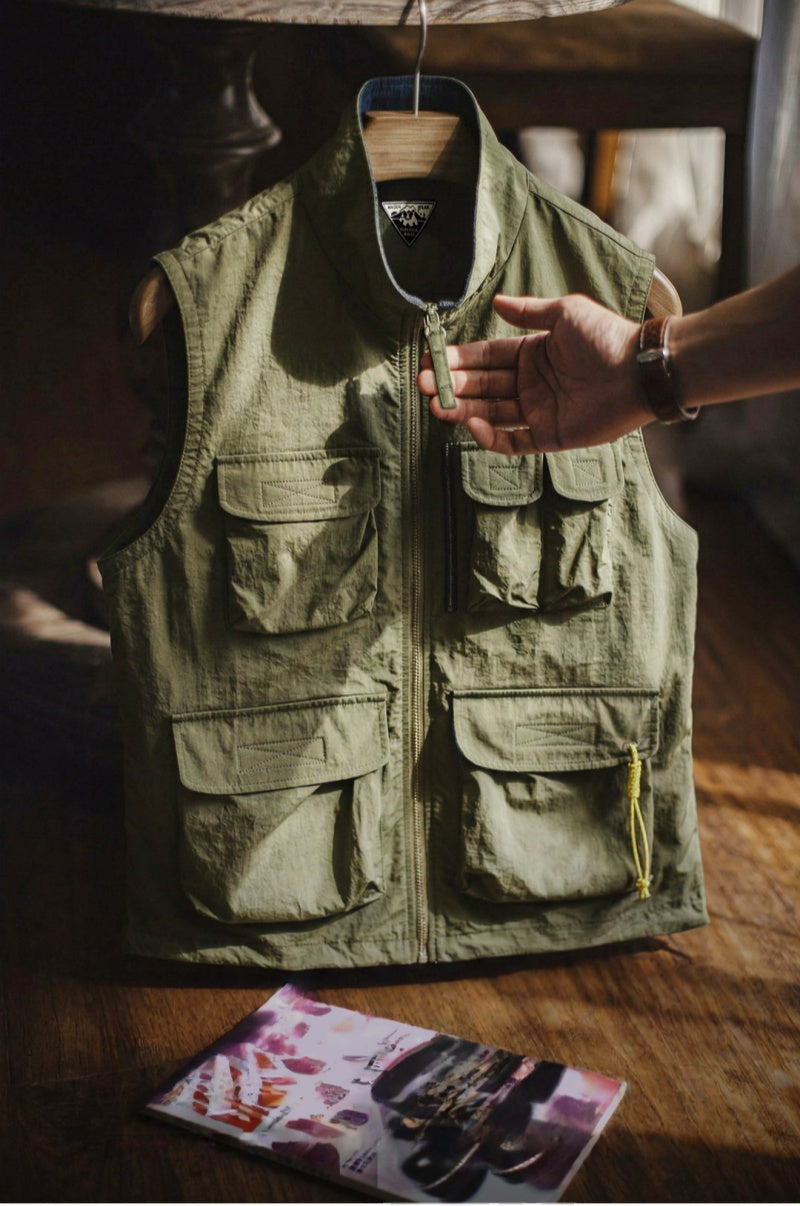 Vintage Explorer Cargo Vest Jacket