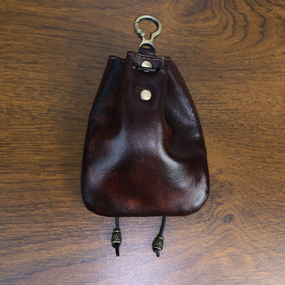 Retro Handmade Leather Coin Bag Storage Bag