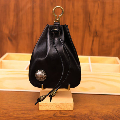 Retro Handmade Leather Coin Bag Storage Bag