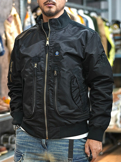 Retro Bomber Jacket Windproof Motorcycle Workwear Jacket