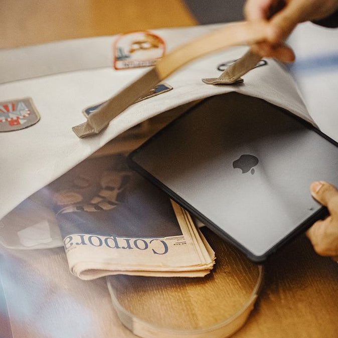 Retro Stamp Embroidery Tote Bag Handbag