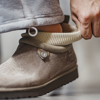 Retro Winter Warm Fleece Slip-on Cotton Sock Boots