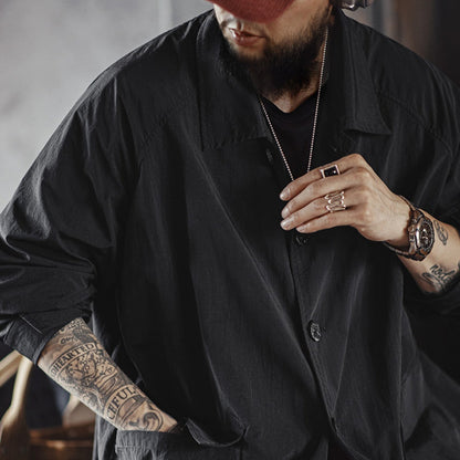 Retro Balmacaan Big Pocket Long Coat