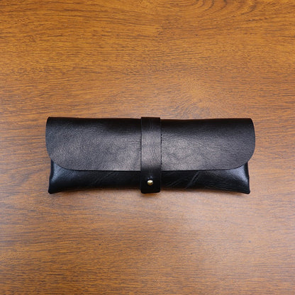 Retro Handmade Leather Pencil Case Glasses Case