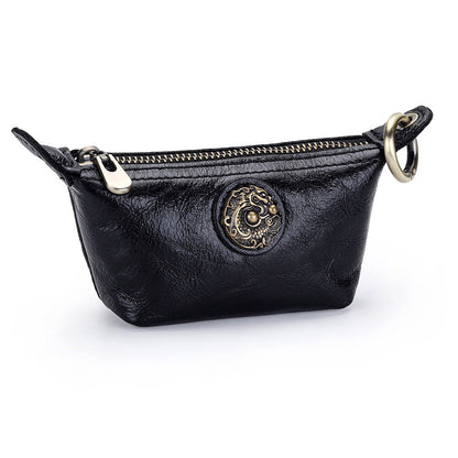 Retro Handmade Leather Zipper Wallet