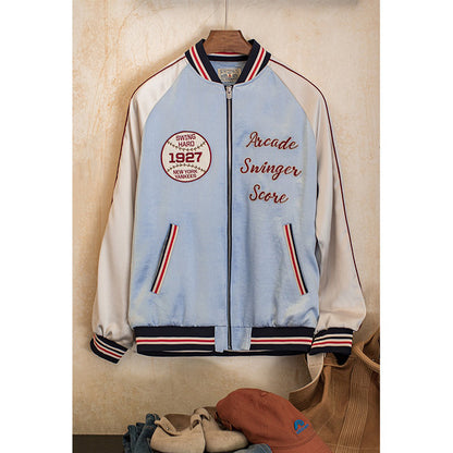 Retro Embroidered Yokosuka Baseball Jacket