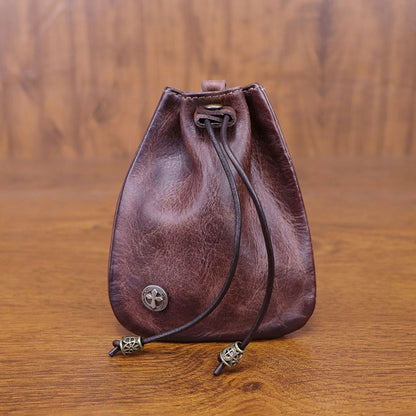 Retro Handmade Leather Coin Bag Storage Bag