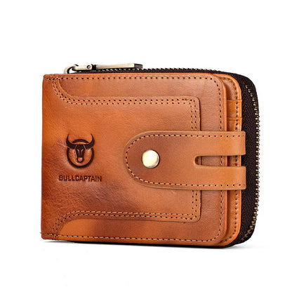 Retro Leather Zipper Chain Wallet