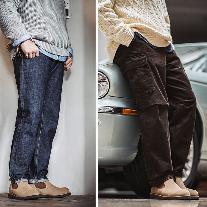 Retro Leather Suede Work Boots