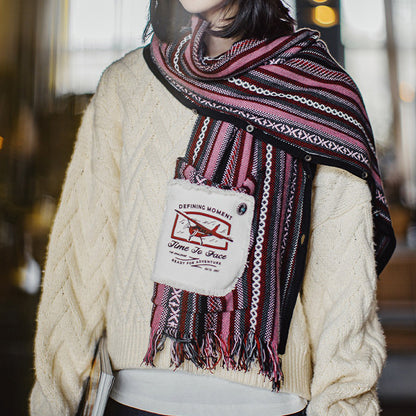 Retro Ethnic Style Knitted Sleeveless Vest Scarf