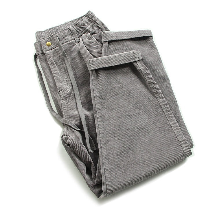 Retro Washed Corduroy Casual Pants