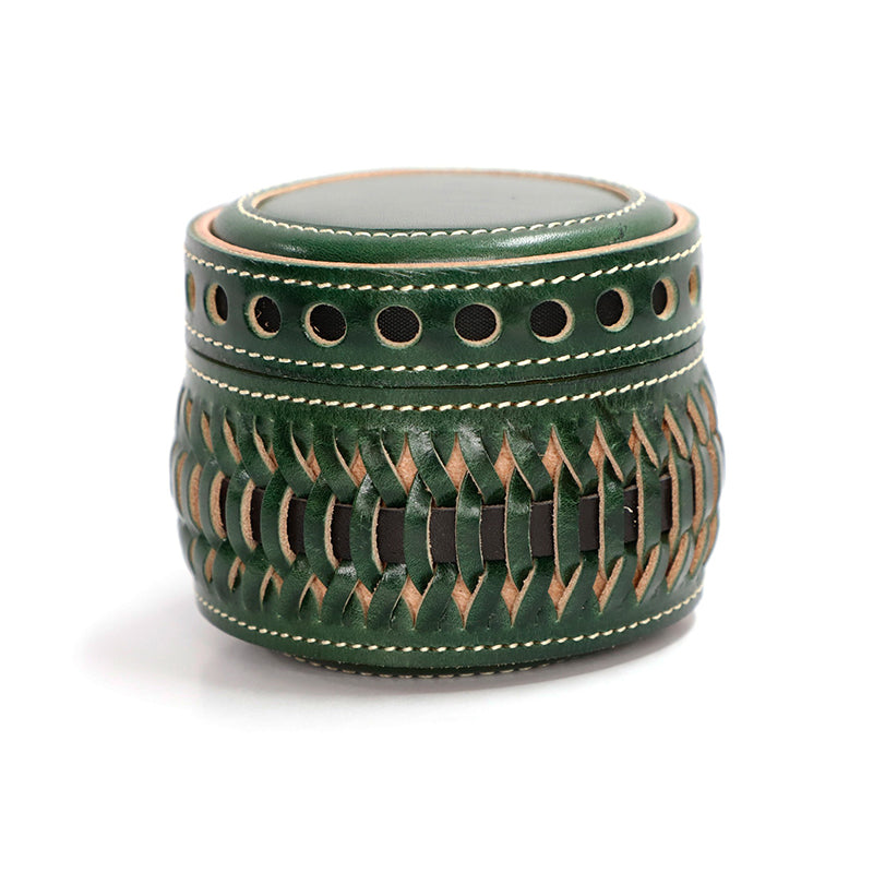 Retro Handmade Leather Woven Box