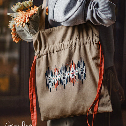 Retro Khaki Portable Canvas Shoulder Bag