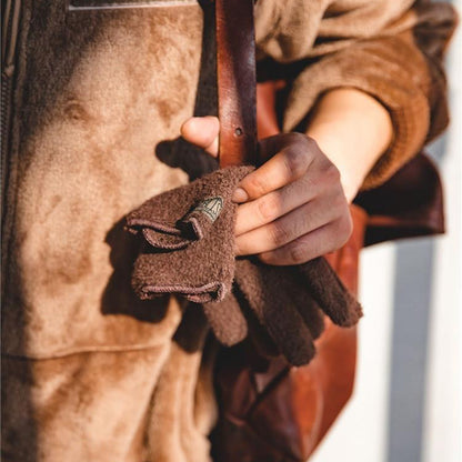 Retro Full Finger Gloves For Men Autumn and Winter Touch Screen