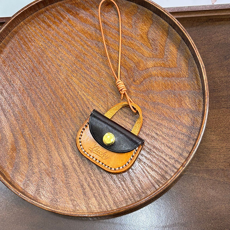 Retro Handmade Leather Mini Storage Bag Lucky Accessories