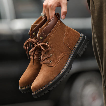 Retro Lacing Anti-slip Suede Boots