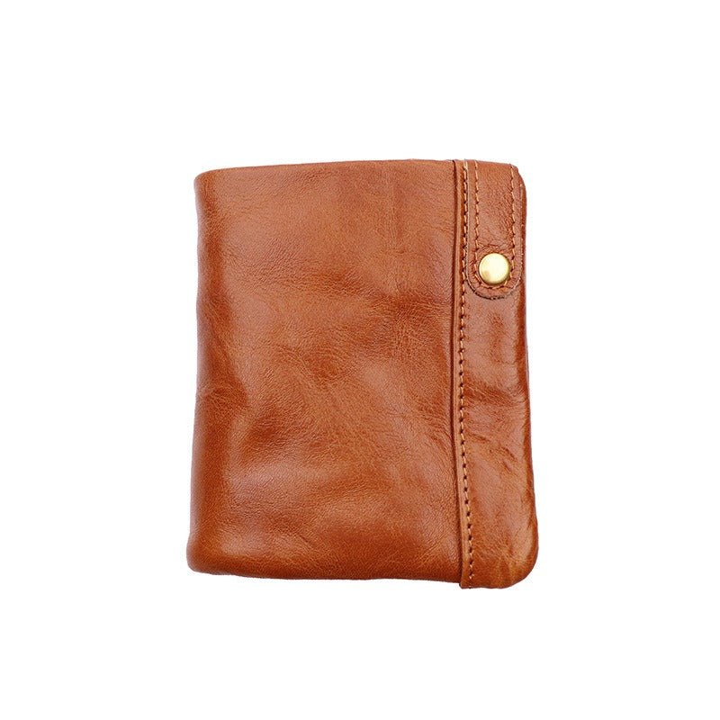 Retro Handmade Leather Card Holders Short Wallet