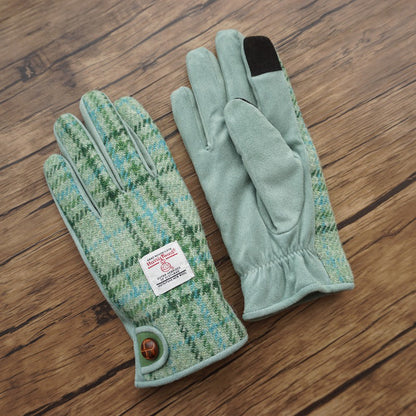 Retro Wool Touchscreen Tweed Plaid Gloves