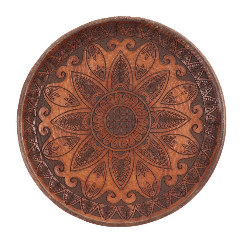 Retro Handmade Storage Leather Tray