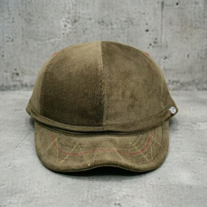 Corduroy Retro Flip Hat Beret Casual Cap Adjustable Hat
