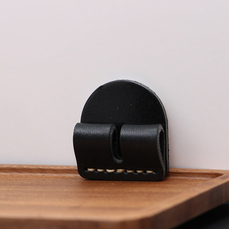 Retro Handmade Leather USB Data Cable Storage Fixed Buckle Clip