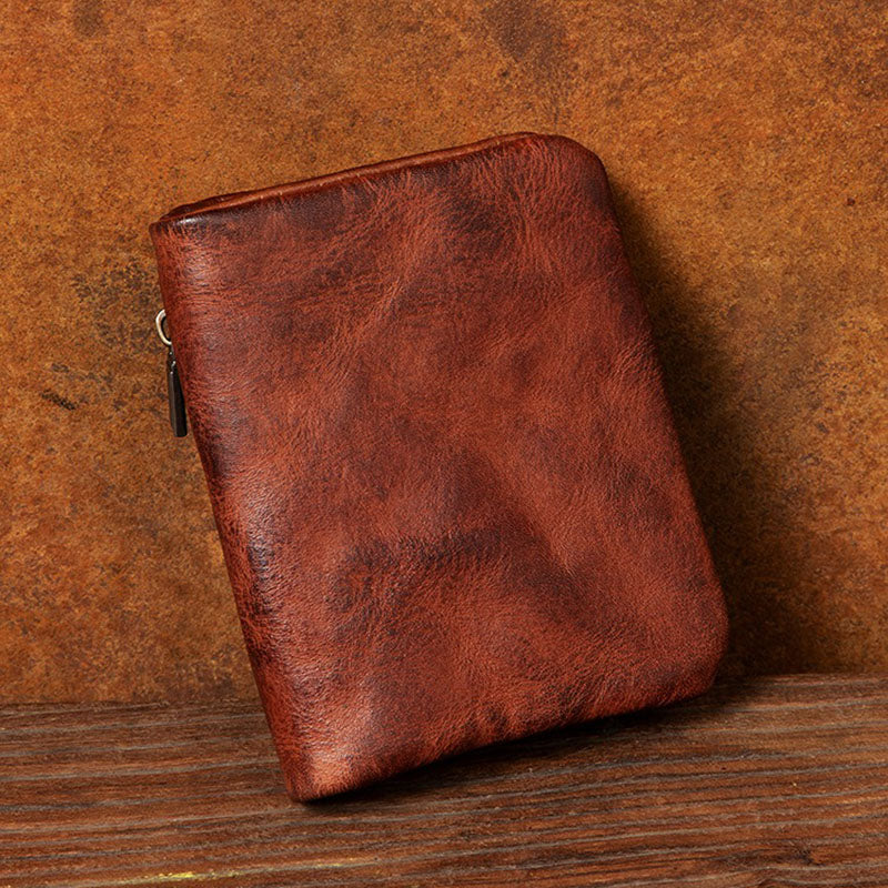 Retro Leather Handmade Short Wallets