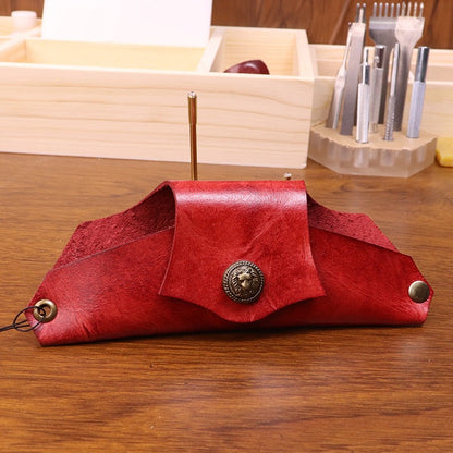 Retro Tanned Leather Handmade Glasses Case