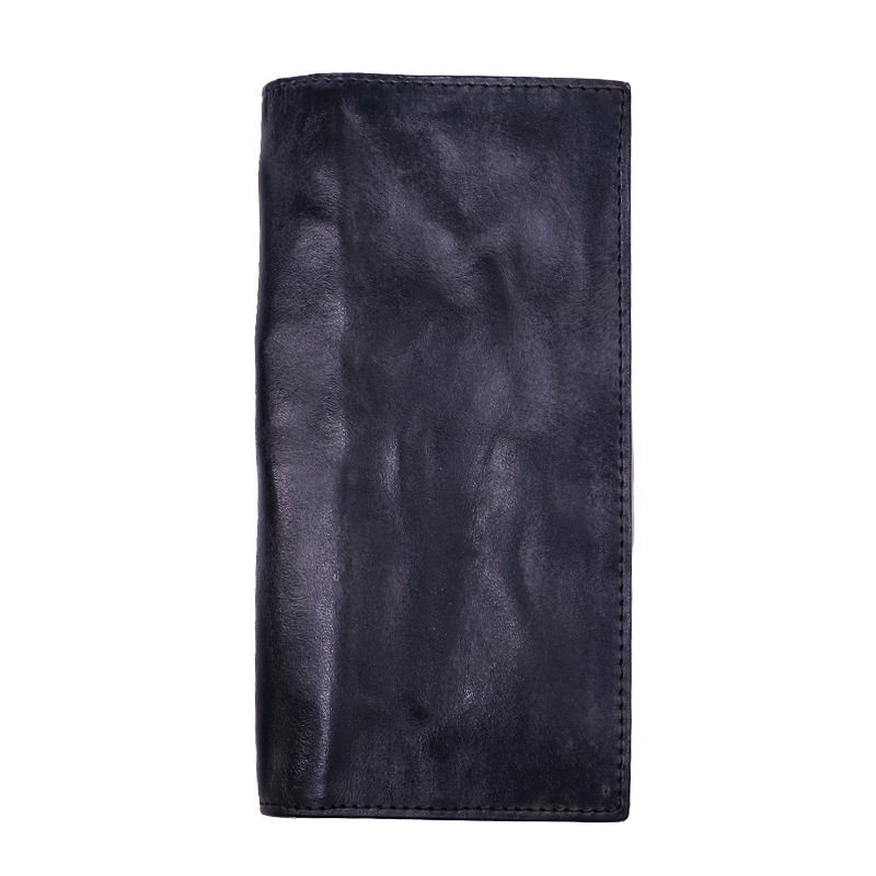 Handmade Vintage Long Wallet Made of Top-grain Vegetable-tanned Cowhide with Multiple Card Slots