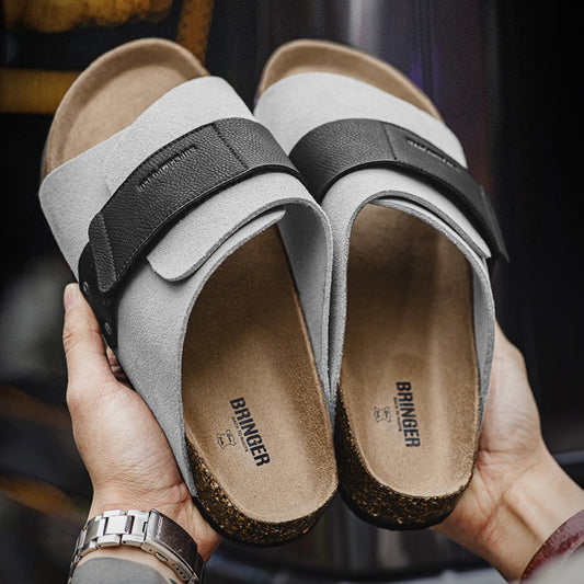 Retro Suede City Walk Velcro Slides Shoes