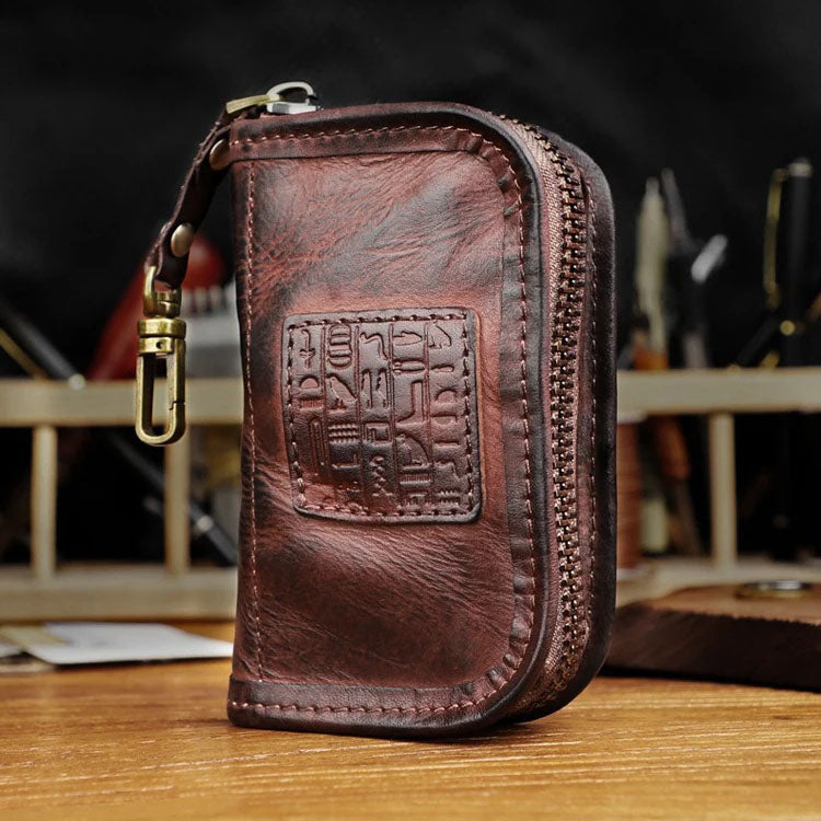 Retro Handmade Leather Key Holder Card Wallets