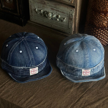 Retro Denim Flip Hat Beret Casual Cap Adjustable Hat