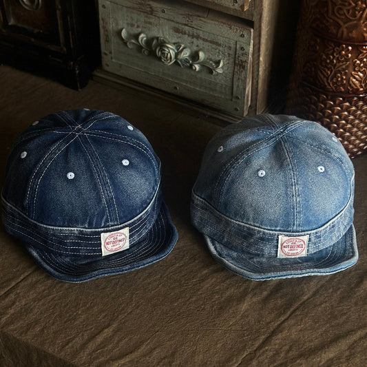 Retro Denim Flip Hat Beret Casual Cap Adjustable Hat