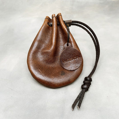 Retro Handmade Leather Coin Bag Storage Bag