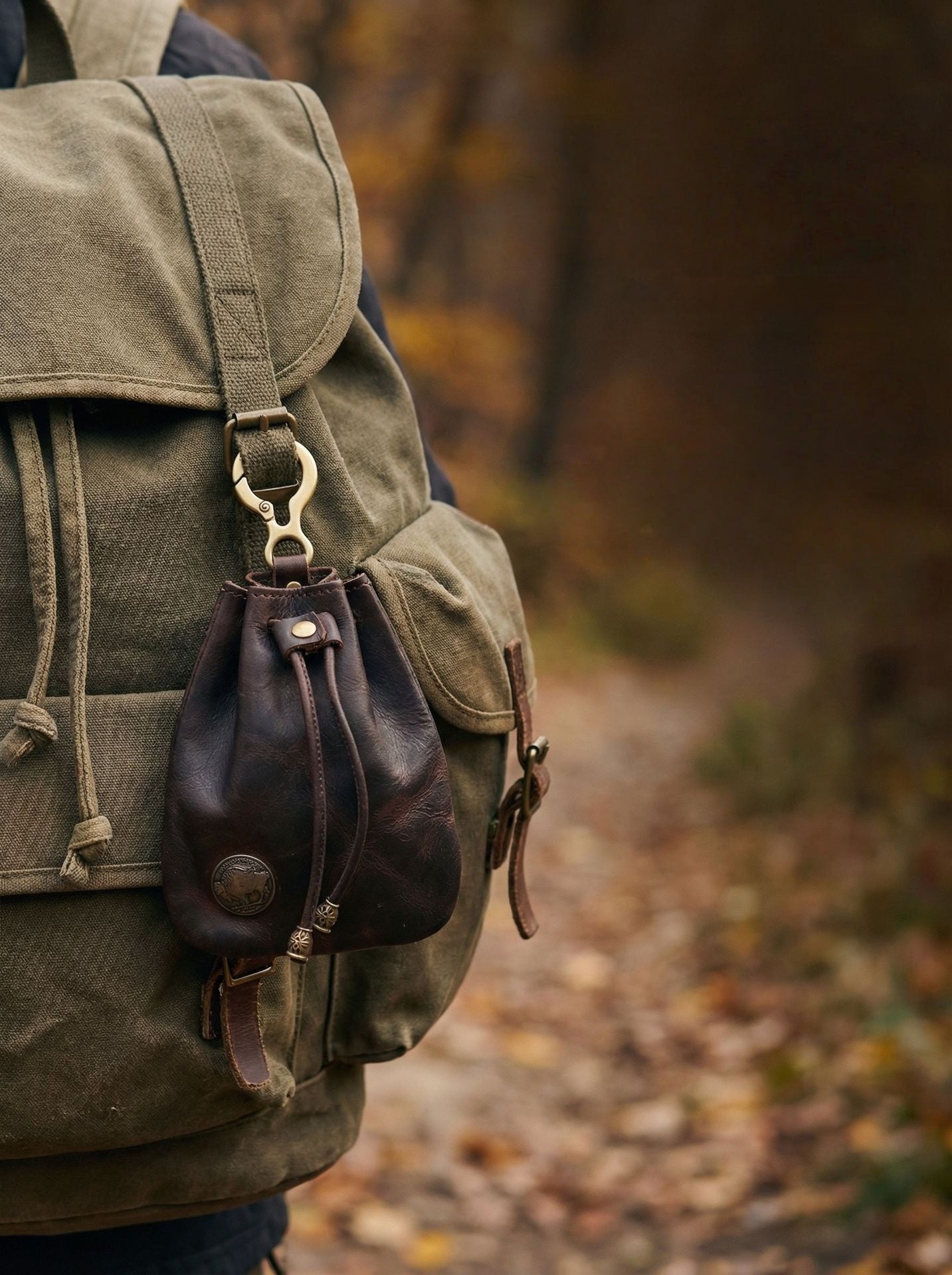 Retro Handmade Leather Coin Bag Storage Bag