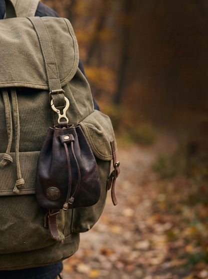 Retro Handmade Leather Coin Bag Storage Bag