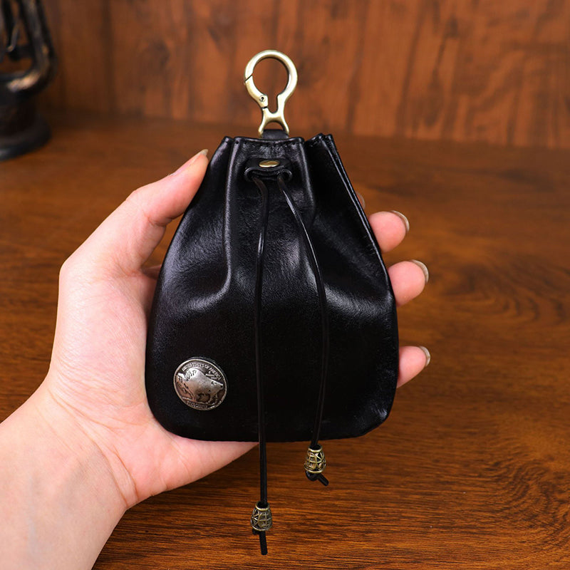 Retro Handmade Leather Coin Bag Storage Bag